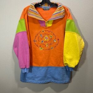 Vintage t & ski sweatshirt bright‎ colorful